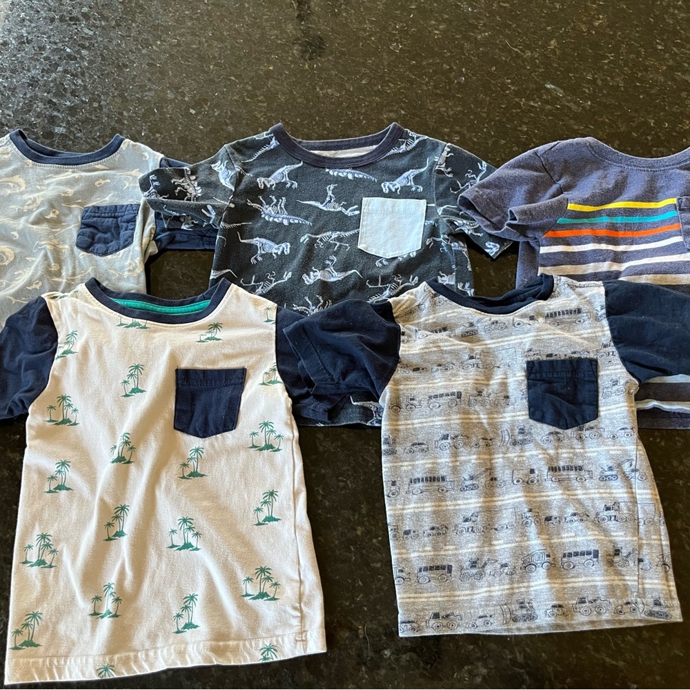 Kids' Navy and White Dinosaur Print T-Shirt